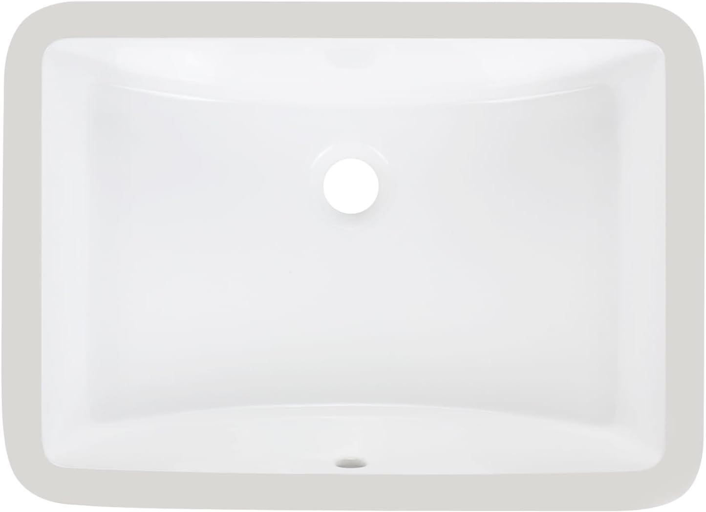 White Ceramic Rectangular Undermount Bathroom Sink