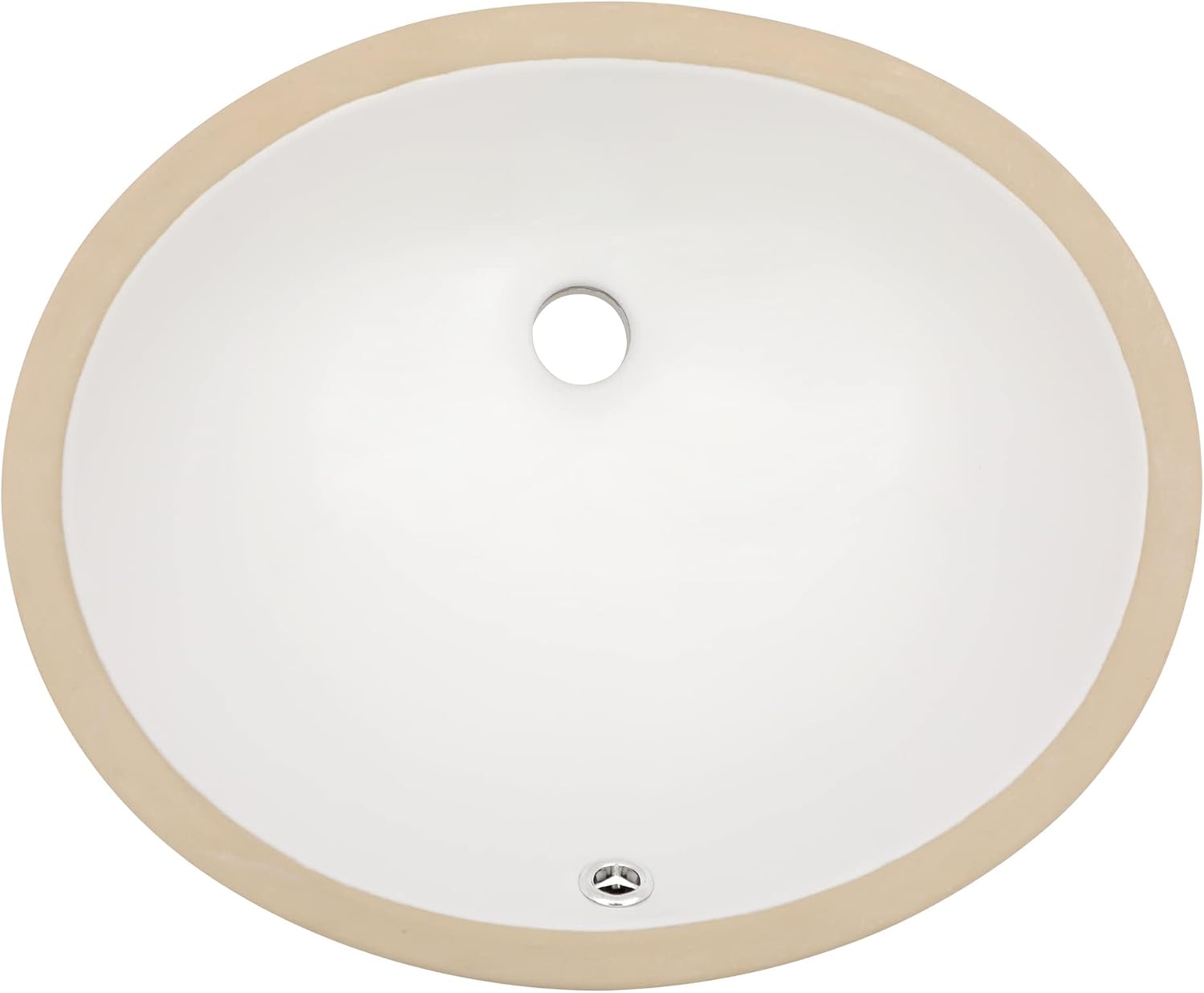 White Ceramic Oval Undermount Bathroom Sink