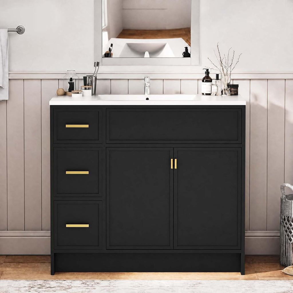 Black 36 Inch Soft Close Bathroom Vanity