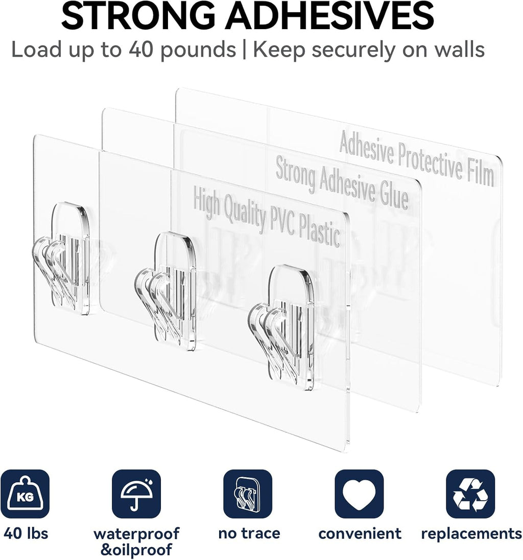 Black No Drill Adhesive Shower Caddy 6 Pack