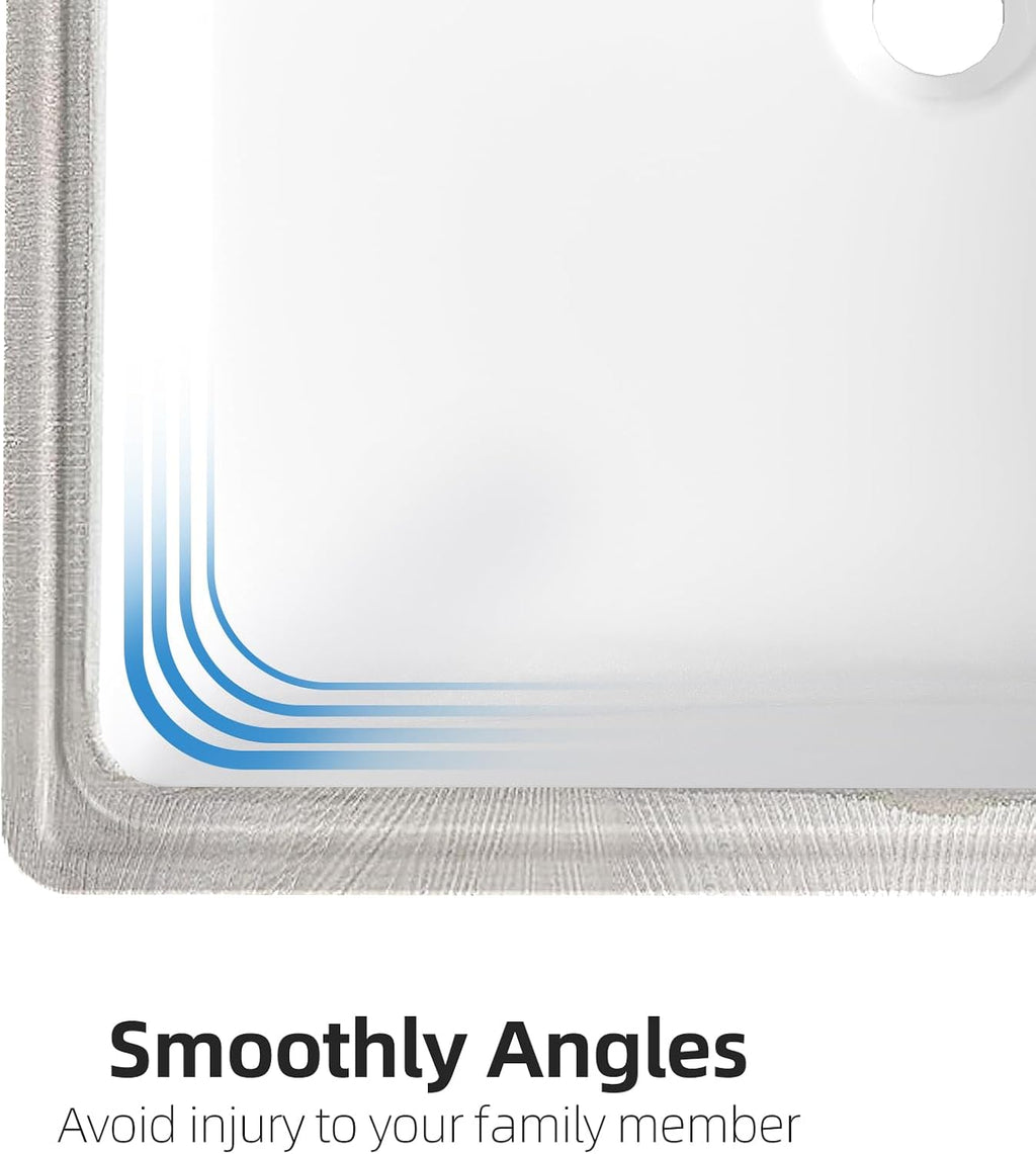 White Ceramic Undermount Rectangular Bathroom Sink