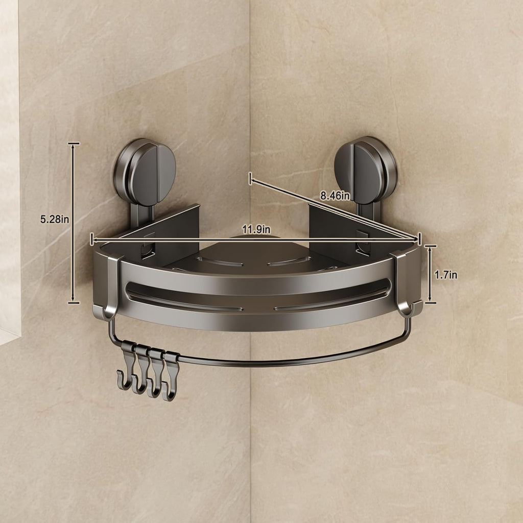 No Drill Suction Corner Shower Shelves 2 Pack
