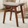 Walnut Solid Wood Padded Vanity Stool