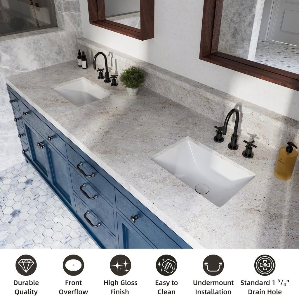 Compact White Ceramic Undermount Bathroom Sink