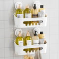 White Suction Shower Caddy 2 Pack Waterproof