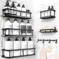 Black No Drill Adhesive Shower Caddy 6 Pack