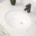 White Ceramic Oval Undermount Bathroom Sink