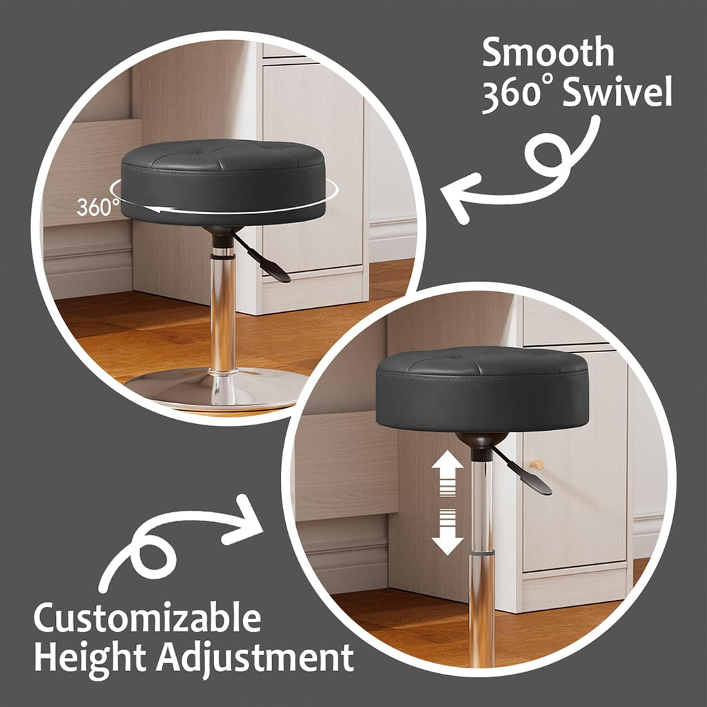 Dark Gray Swivel Height Adjustable Vanity Stool