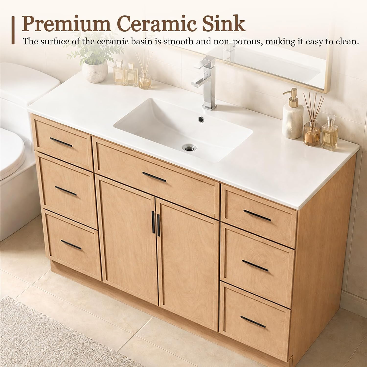 48 Inch Wood Drawer Bathroom Vanity Sink