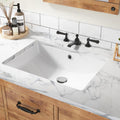 White Ceramic Undermount Rectangular Bathroom Sink