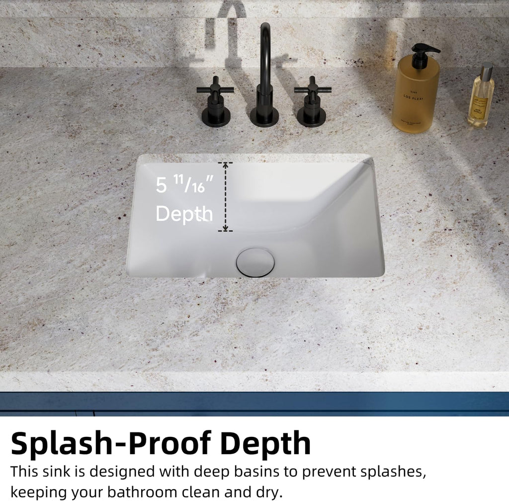 Compact White Ceramic Undermount Bathroom Sink