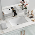 White Porcelain Rectangular Undermount Bathroom Sink