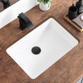 White Ceramic Rectangular Undermount Bathroom Sink