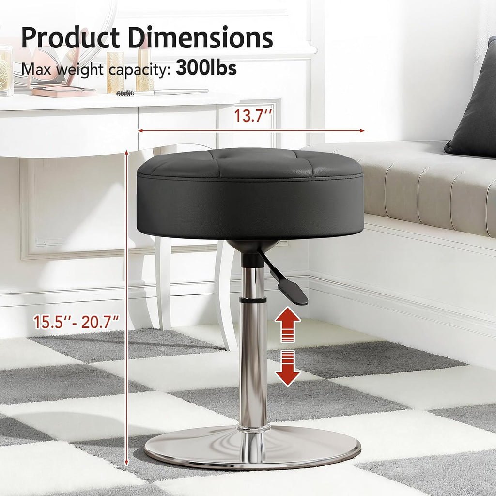 Dark Gray Swivel Height Adjustable Vanity Stool