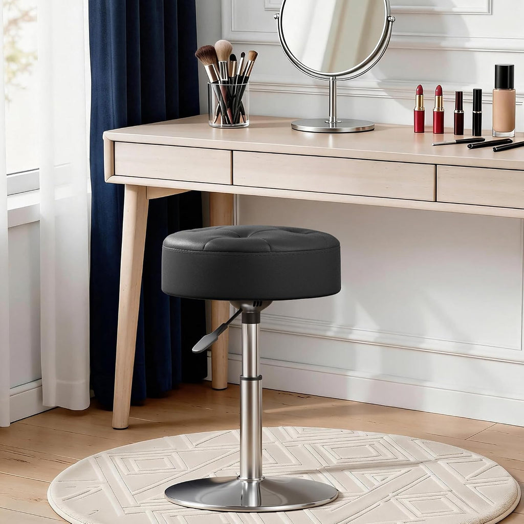 Dark Gray Swivel Height Adjustable Vanity Stool