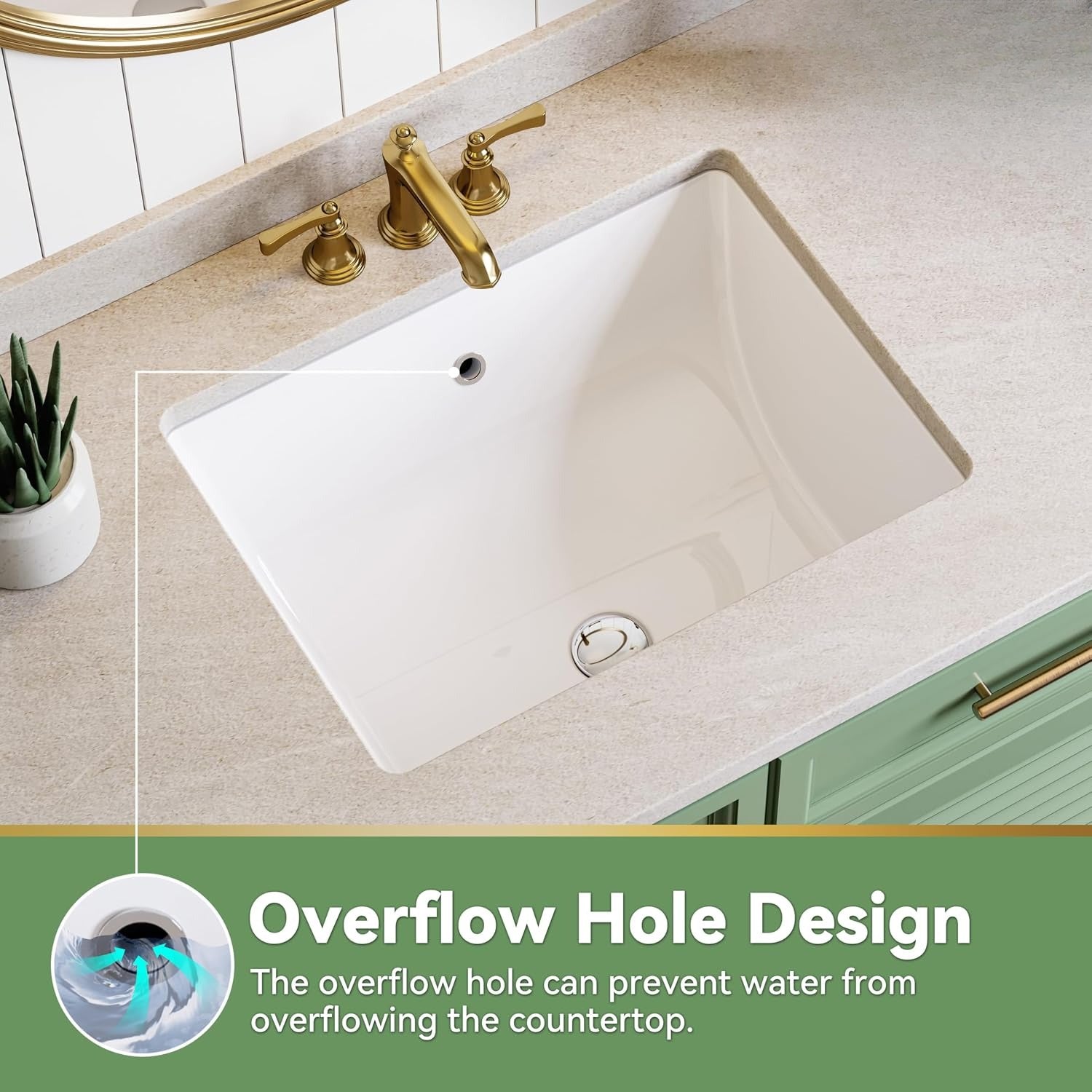 Deep Basin Anti-Splash Undermount Ceramic Sink